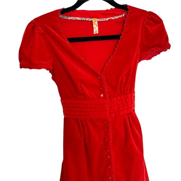 Maeve Women’s Y2K Corduroy Knee Length Dress Red Orange Size 2 - Picture 3 of 9